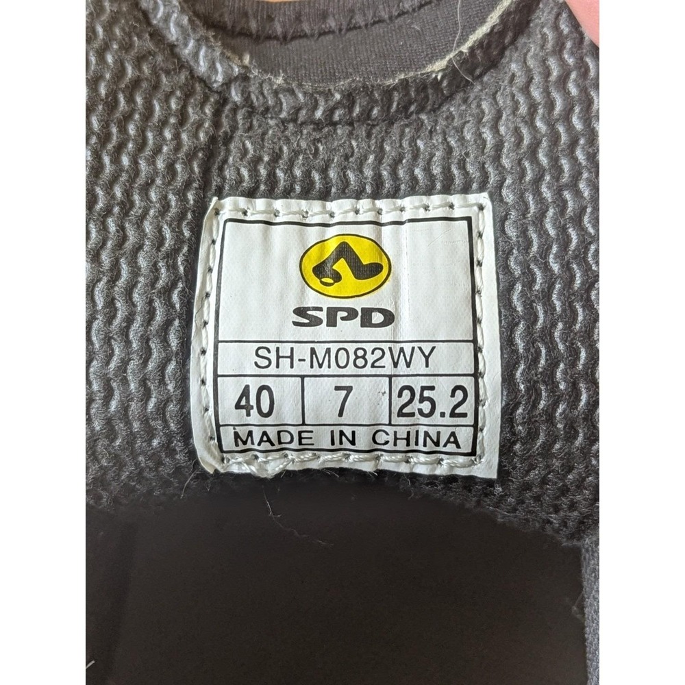 7 Womens EUC Vtg 2002 Shimano SH-M038 Cycling Shoes Grey Yellow MTB Bike 2 Bolt - Picture 9 of 12